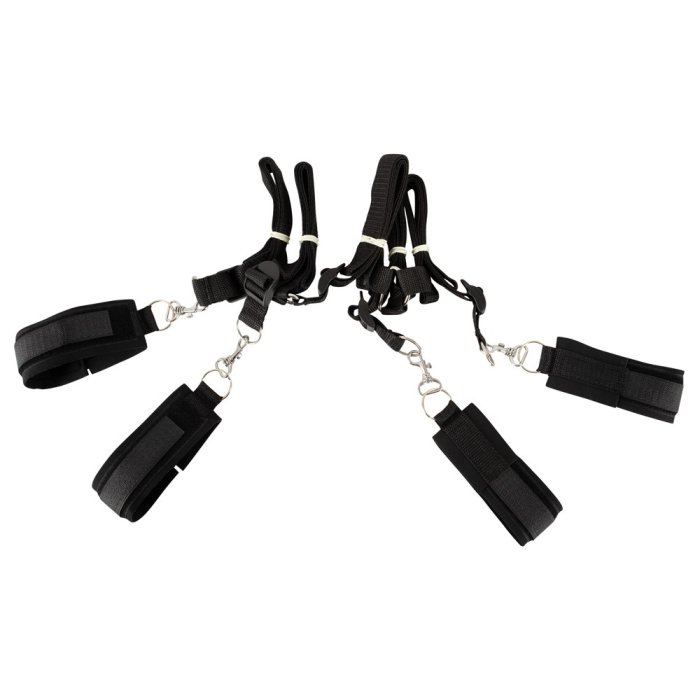 Sistem imobilizare pentru pat, Fetish Fantasy Series, Bed Bindings Restraint Kit, 4 catuse - culoare si material
