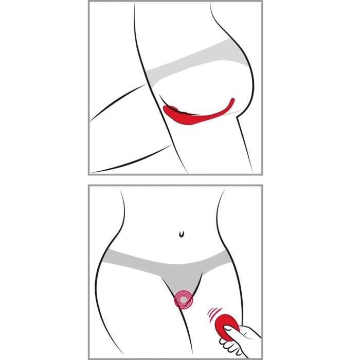 Vibrator RC Slim Panty, 7 Moduri Vibratii, incarcare USB - dimensiuni complete