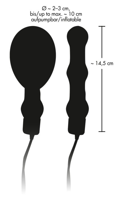 Vibrator Anal Gonflabil Rosu Unisex Bad Kitty - vedere spate