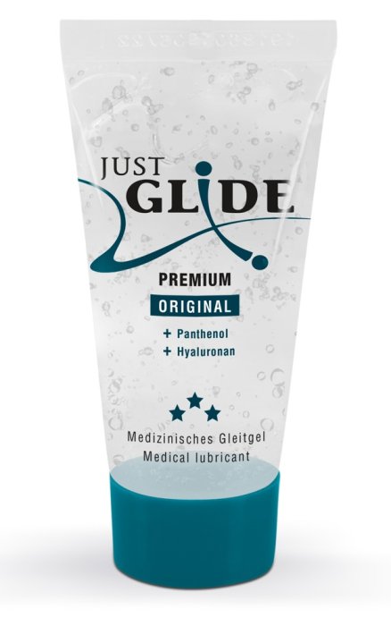 Lubfrifiant Just Glide Premium, cu acid hialuronic si pantenol, 20ml - vedere frontala