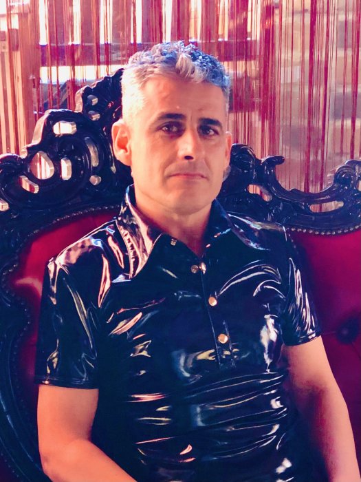Camasa Latex,pentru barbati,neagra,vinil,maneci scurte,poliester acoperit cu poliuretan
