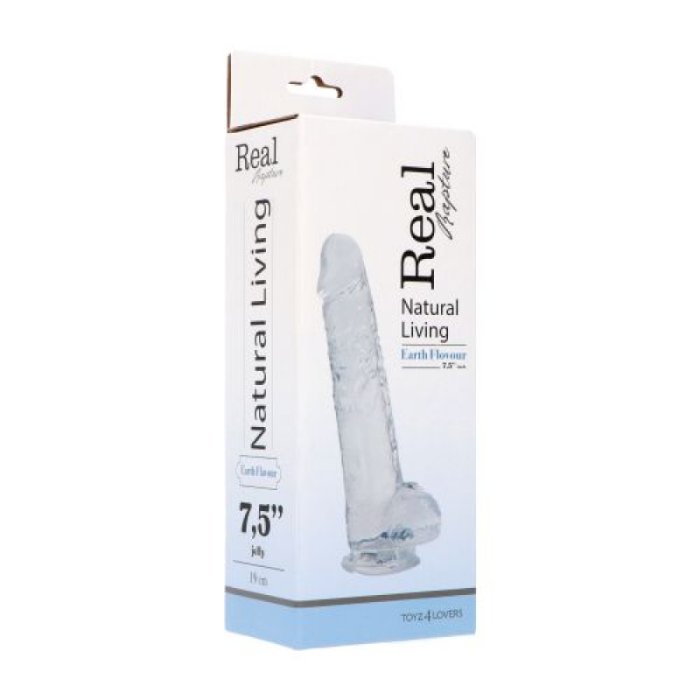Dildo Toyz4Lovers "Real Rapture" 19 cm - Transparent - dimensiuni complete