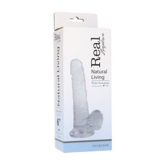 Dildo Natural Transparent, Clear Sensation, 16 cm x 3,5 cm - dimensiuni complete