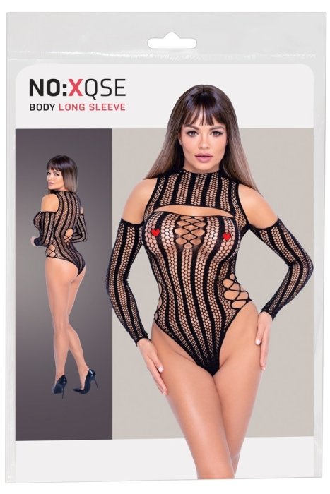 Body NO:XQSE, Negru, cu dungi verticale, S-L# - detaliu finisaj