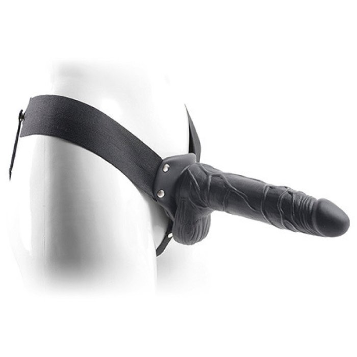 Strap On Negru barbati cu penis dildo realist, 20,5 cm - detaliu design