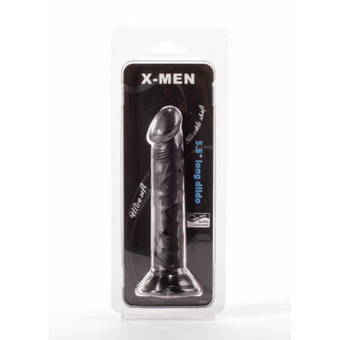 Dildo Negru, Ultra Soft Dildo Black, subtire, 14 cm x 2,5 cm - detaliu design