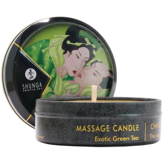 Mini Lumanare Masaj SHUNGA 30 ml - Ceai Verde##