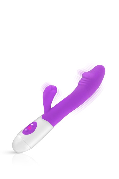 Elya Vibrator Dubla Stimulare Mov - culoare si material