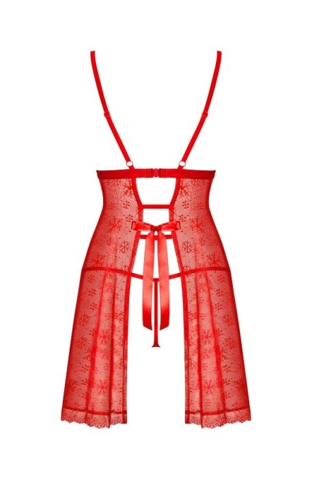 Set Craciunita Babydoll "Obsessive" "Claussica" Rosu - dimensiuni complete