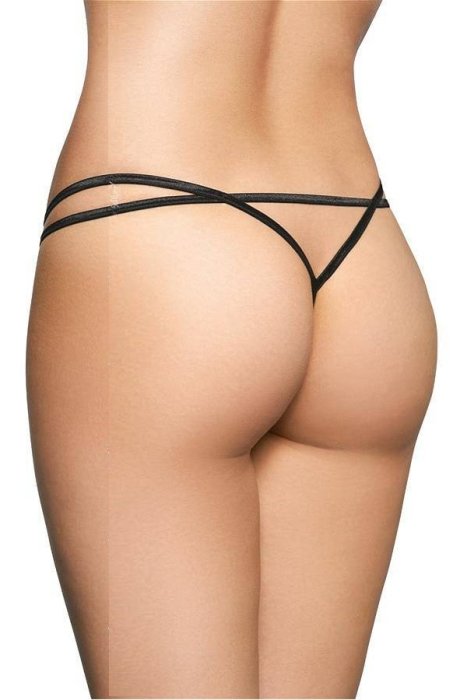 Chiloti, Softline, Maria, dantela si barete elastice, negru# - detaliu design