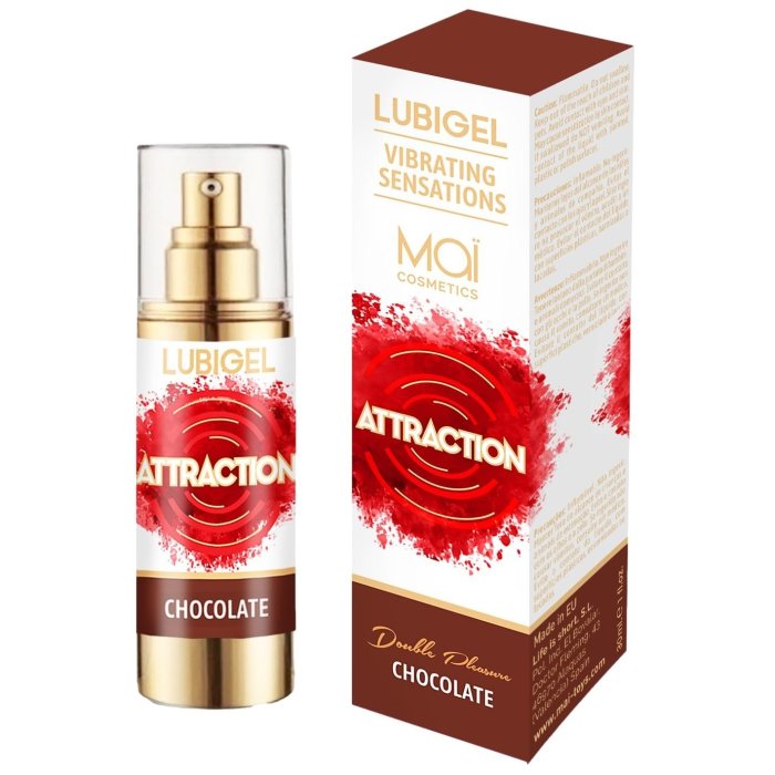 Lubrifiant, Attraction, Lubigel, Tingling si Aroma Ciocolata, vegan, 30 ml - vedere frontala