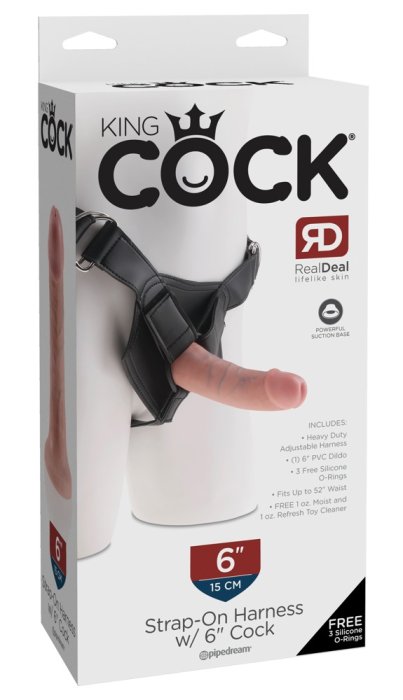 StrapOn Harness Pipedream »6 King Cock« 15,3 cm - Natural