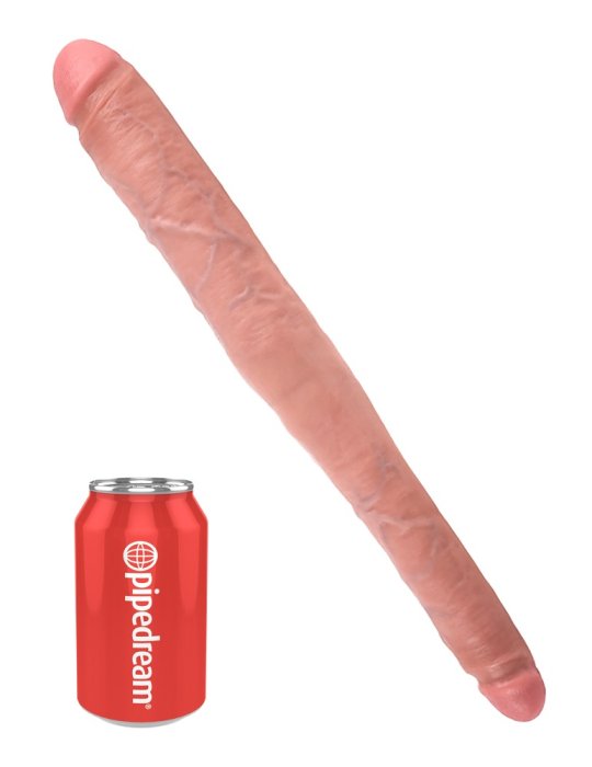 King Cock 16 Tapered Double Dildo Flesh - culoare si material