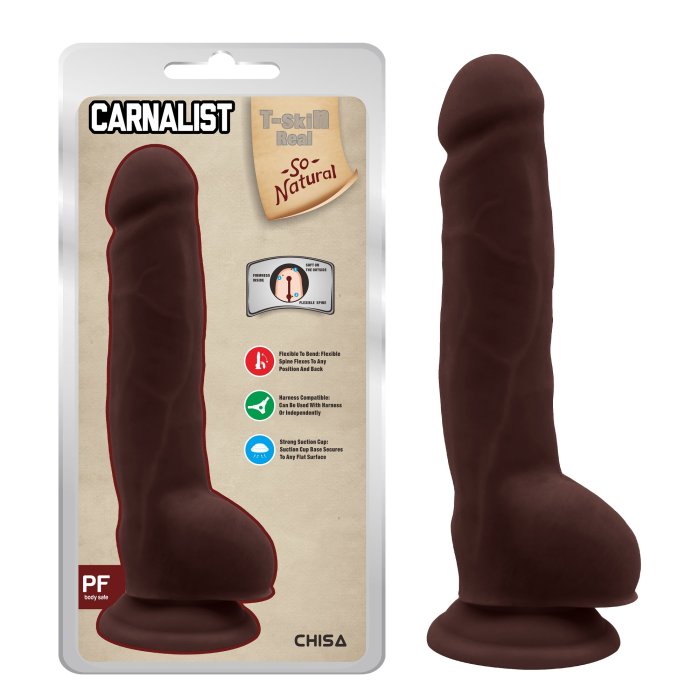 Dildo Chisa Novelties "Carnalist" 23,5 cm - Negru - vedere frontala