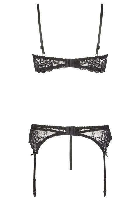 Set lenjerie Intima dantela neagra, Beauty Night, Belinda# - detaliu finisaj