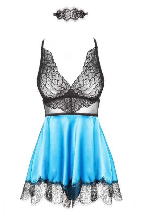 et Camasuta de Noapte Babydoll Beauty Night EVE -  Albastru - vedere spate