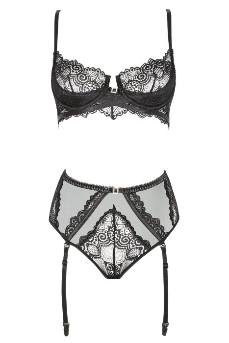 Set lenjerie Intima dantela neagra, Beauty Night, Ravenna# - detaliu finisaj