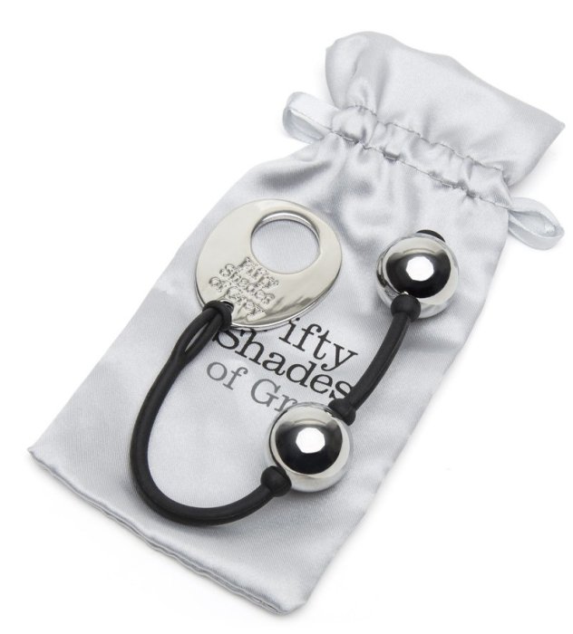 Bile Vaginale Fifty Shades "Inner Goddess" 21,5 cm - Argintiu - detaliu finisaj