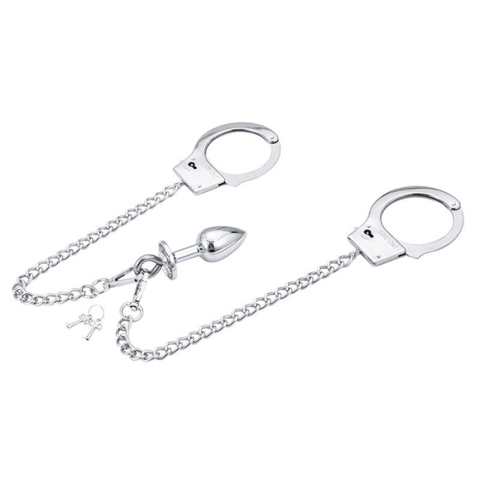 Catuse cu Lant si Dop Anal din metal - detaliu design