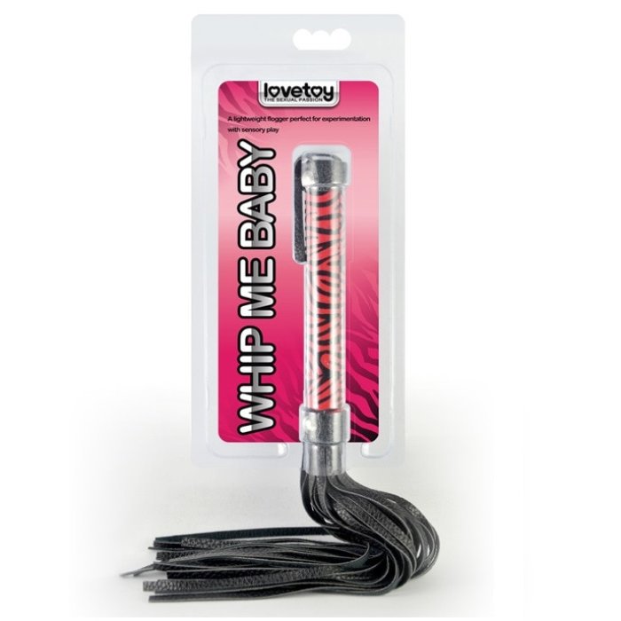 Bici Whip Me Baby, Lovetoy, Rosu cu Negru, 40 cm - culoare si material