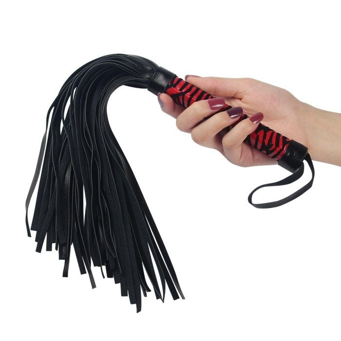 Bici Whip Me Baby, Lovetoy, Rosu cu Negru, 40 cm - vedere frontala