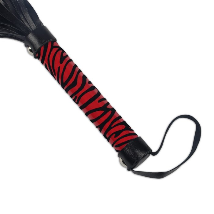 Bici Whip Me Baby, Lovetoy, Rosu cu Negru, 40 cm - dimensiuni complete