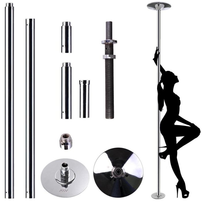 Bara Striptease Power Pro "Exercise and Dance Pole" 2,7 m - Argintiu##