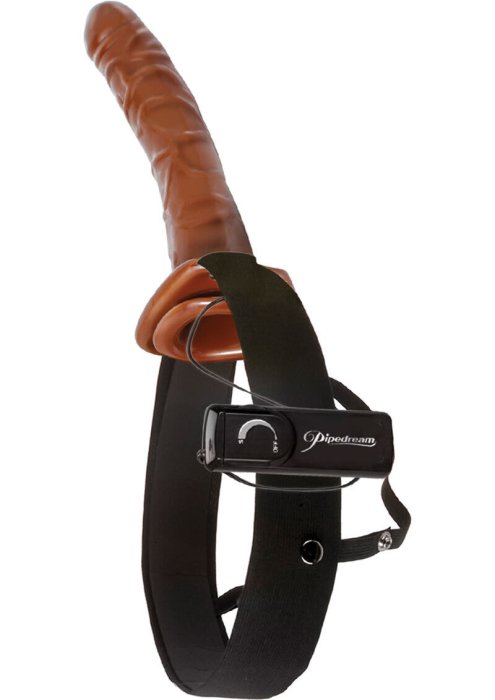 10 Inch Hollow Strap-On Vibe Chocolate - culoare si material