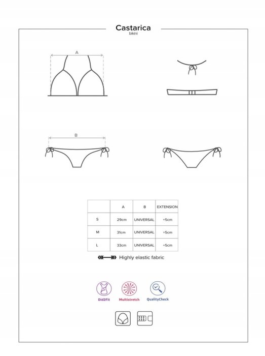 Costum de Baie, Costarica, Obsessive, Negru# - detaliu finisaj