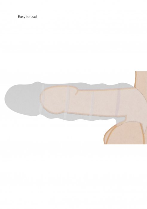 Prelungitor Penis Realrock "Penis Extender With Rings" 23 cm - Natural - vedere laterala