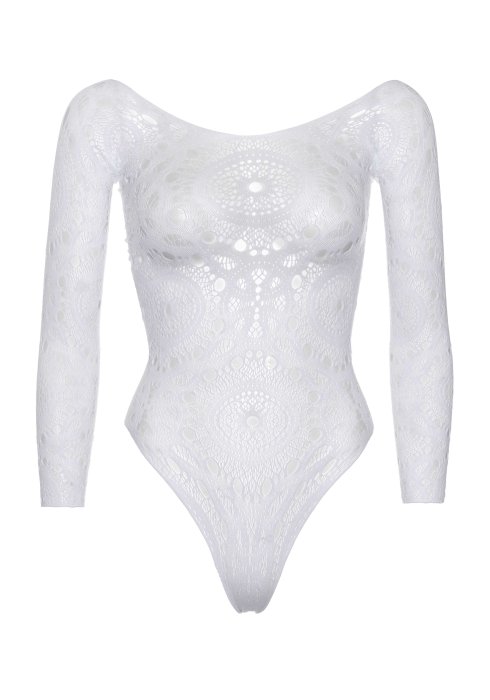 Body Dantela Leg Avenue - Alb
