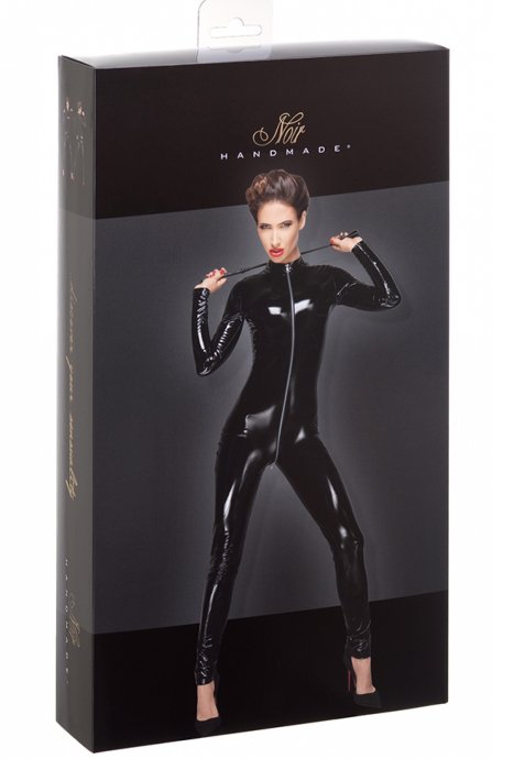 Salopeta Latex Full Jumpsuit Noir Handmade - Negru
