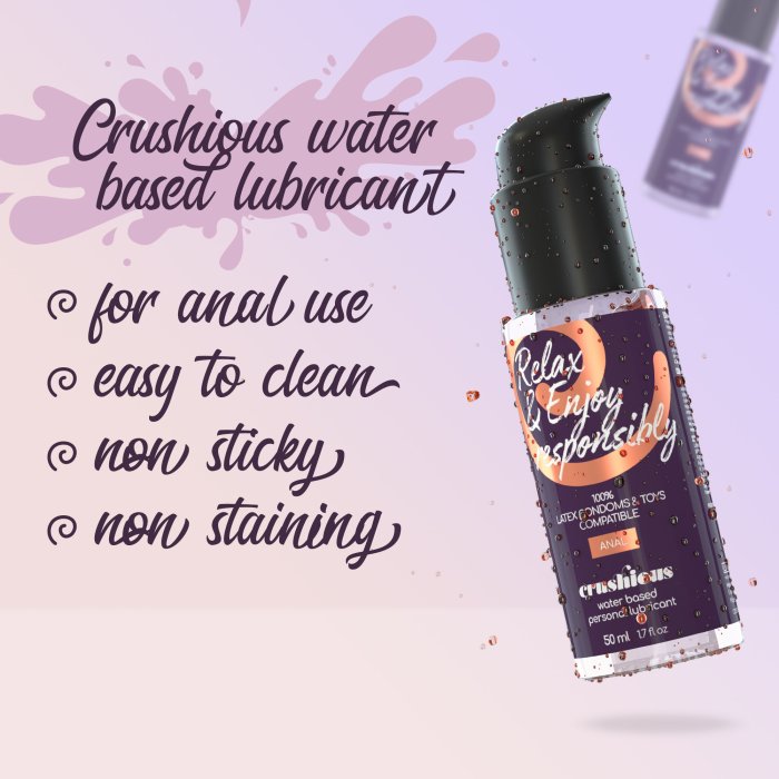 Lubrifiant Sex Anal pe baza de Apa 50 ml, Crushious - dimensiuni complete