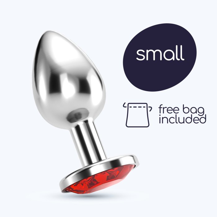 Plug Anal Metal Red Shape Bijou, Small - vedere frontala