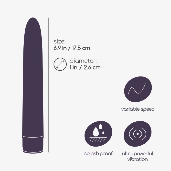 Vibrator Crushious »Classic Vibe« 17,5 cm - Violet - detaliu finisaj