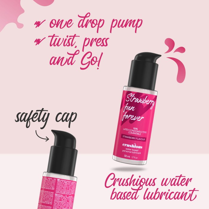 Lubrifiant cu aroma de capsuni 50 ml, Crushious - accesorii incluse