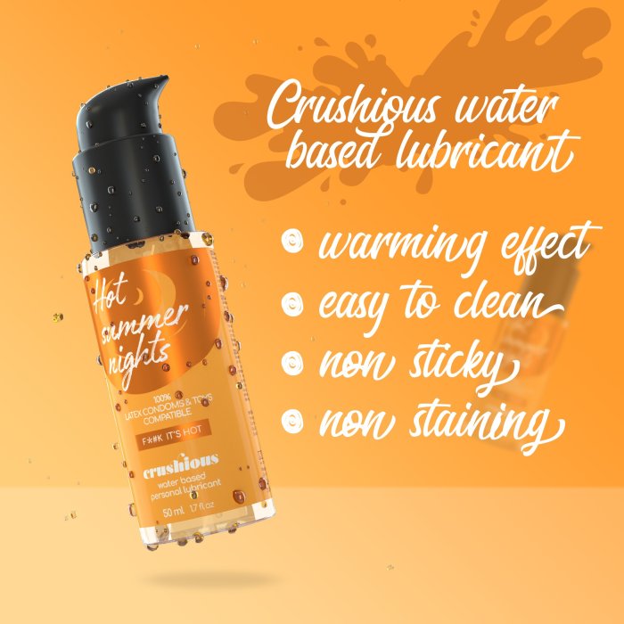 Lubrifiant intim, cu incalzire, pe baza de Apa 50 ml, Crushious - dimensiuni complete