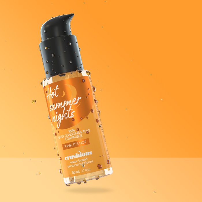 Lubrifiant intim, cu incalzire, pe baza de Apa 50 ml, Crushious - culoare si material