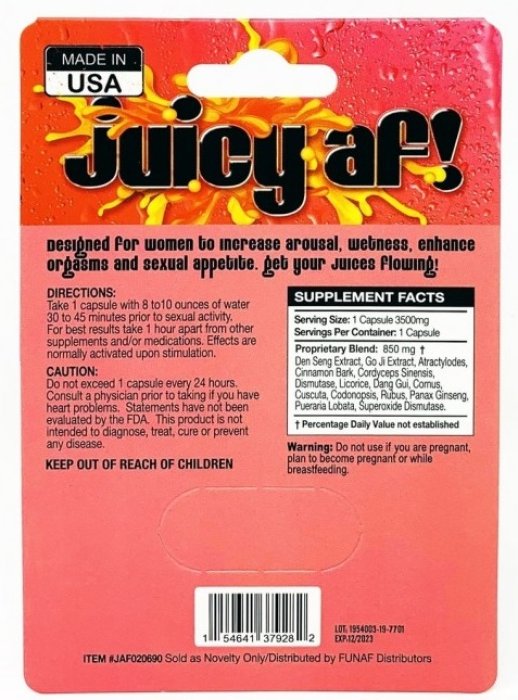 Stimulent Femei, Juicy AF - Libido Pill for Women - detaliu design