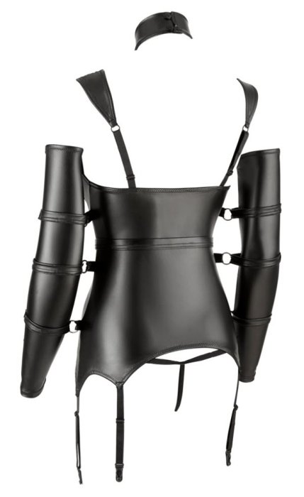 Costumatie Mistress Dona Wetlook Cottelli Collection Bondage - Negru - detaliu finisaj
