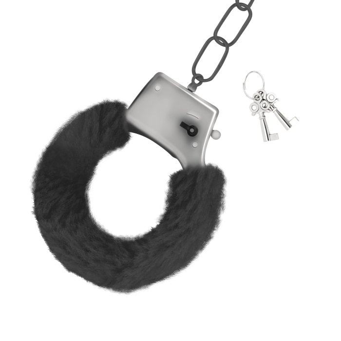 Catuse Metal Reglabile cu Plus Crushious "Love Cuffs" - Negru##