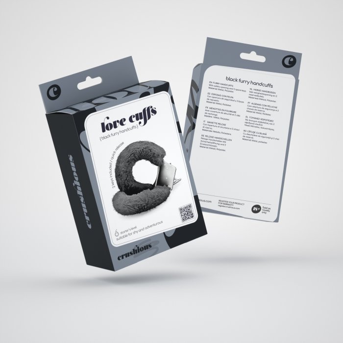 Catuse Metal Reglabile cu Plus Crushious "Love Cuffs" - Negru##
