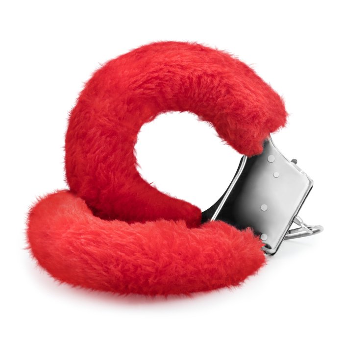 Catuse Metal reglabile cu plus Rosu, Love Cuffs - vedere frontala