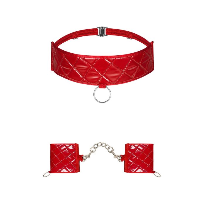 Set Choker si Catuse Obsessive "Hunteria" Rosu