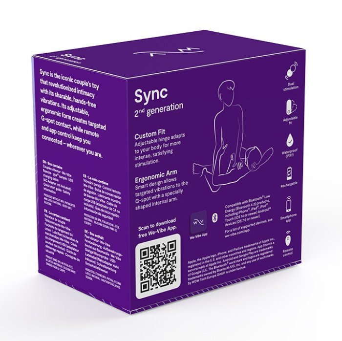 Vibrator We-Vibe »Sync 2« 7,5 cm - Violet - accesorii incluse