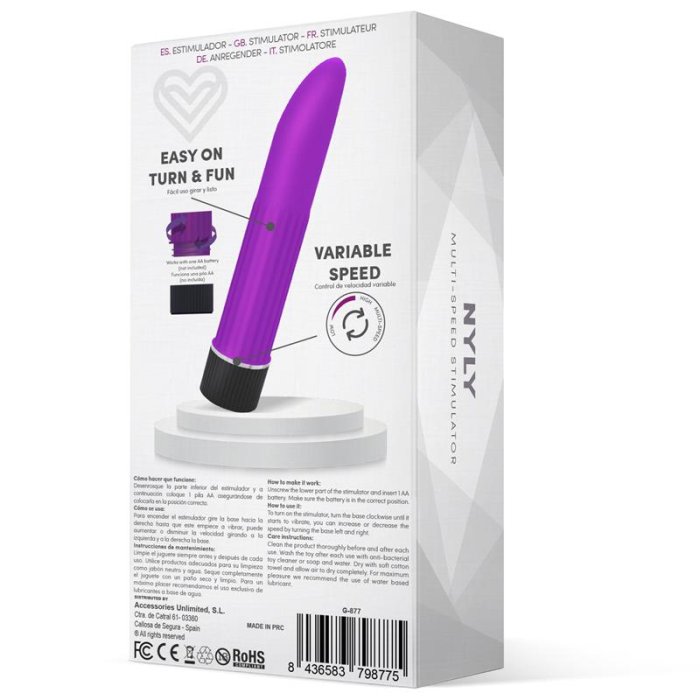 Mini Vibrator LateToBed »Nyly« 13,5 cm - Violet - culoare si material