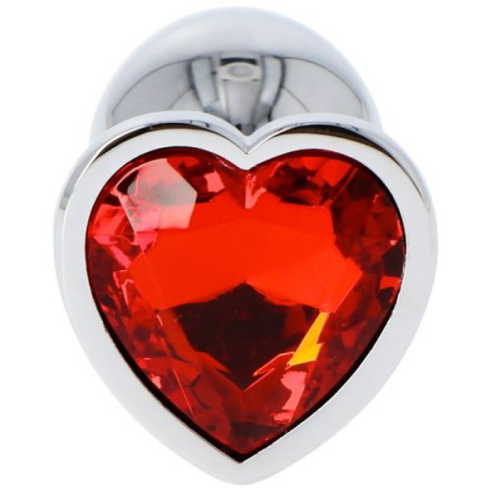 Butt Plug Anal Toyz4Lovers "Red Heart Jewel" 6 cm - Argintiu - detaliu design