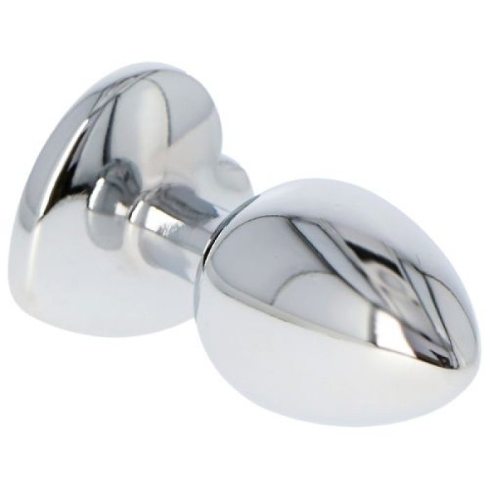 Butt Plug Anal Toyz4Lovers "Red Heart Jewel" 6 cm - Argintiu - culoare si material