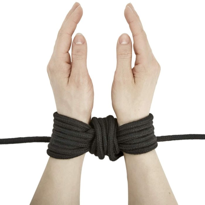 Sfoara Bondage Lovetoy "Fetish Bondage Rope" 10 Merti - Negru - detaliu design