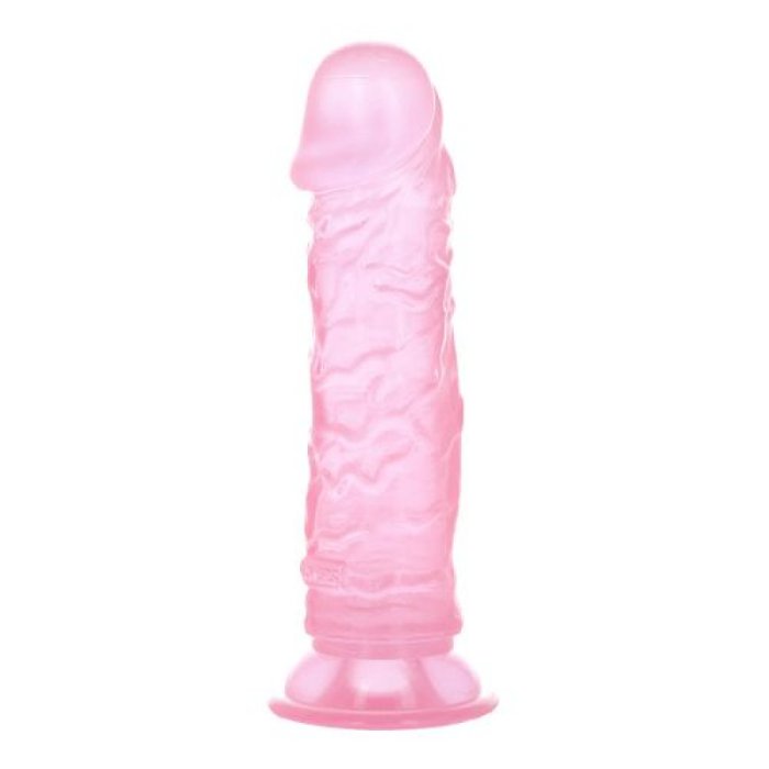 Dildo Realistic Natural Roz Transparent, 16 cm x 2,7 cm - culoare si material